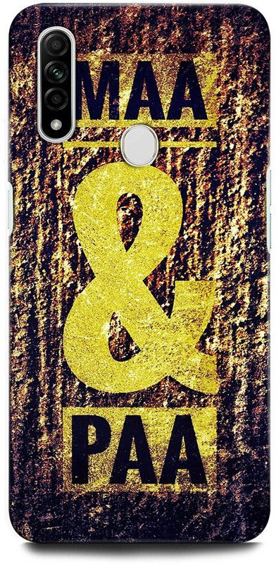 ORBIQE Back Cover for OPPO A31 CPH2015 MAA PAA, LOVE YOU MAA, LOVE YOU BABA, FAMILY LOVE  (Multicolor, Hard Case, Pack of: 1)