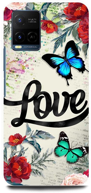 play fast Back Cover for Vivo Y33s, V2109 LOVE, BUTTERFLY, ART, COUPLE, LOVE  (White, Hard Case, Pack of: 1)