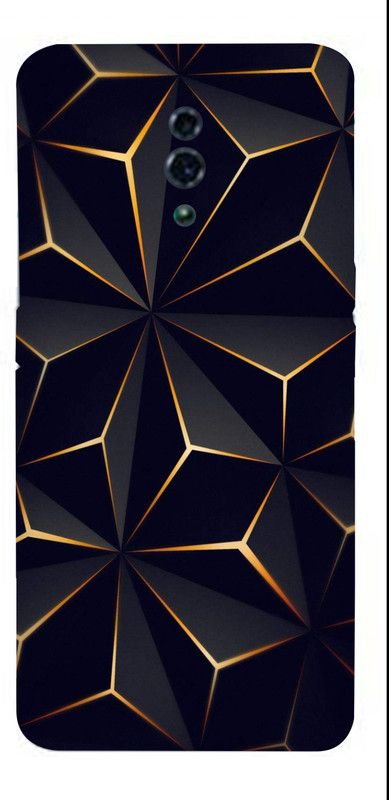 LAMHA Oppo Reno, OPPO Reno Mobile Skin  (Ultra Super Black Abstract Shape With High Matte Finish.)