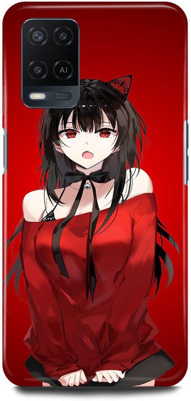 FRONK Back Cover for OPPO A54, CPH2239, GIRL, CUTE, RED, GIRL, LOVELY, GIRL, ANIME, LOVE  (Red, Hard Case, Pack of: 1)