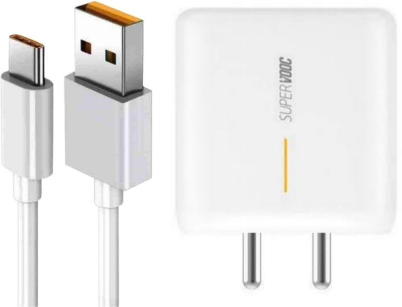 Heatmor 65 W NA 6 A Mobile Flash SuperVOOC Charger Compatible for oppo Reno8, Reno7, Reno6 Pro, Reno5 Pro Charger with Detachable Cable  (White, Cable Included)