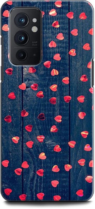 WallCraft Back Cover for OnePlus 9RT 5G HEARTS, LOVE, RED HEARTS, VALENTINES DAY, WOOD  (Multicolor, Dual Protection, Pack of: 1)