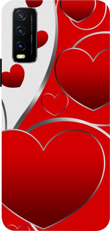 PRATEEKSH Back Cover for Vivo Y20, Y20T, Y20A, Y20i, Y20G, Y12G, Y12S  (Red, Silver)