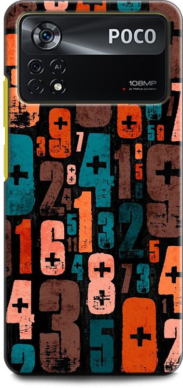 KEYCENT Back Cover for POCO X4 Pro 5G FORMULAS, GRAPHS, NUMBERS, NEON, BLUE, COLORFULL  (Multicolor, Shock Proof, Pack of: 1)