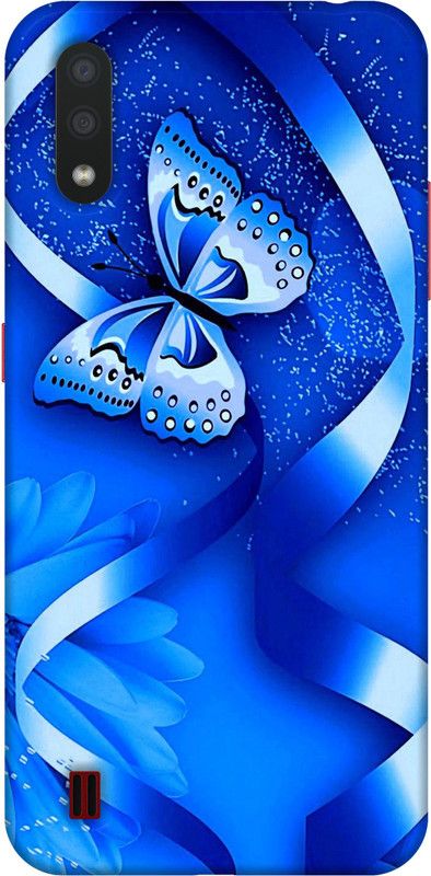 REALKING Back Cover for Samsung Galaxy A01  (Blue, Grip Case, Silicon, Pack of: 1)