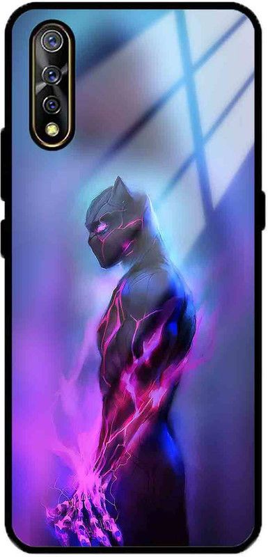 NDCOM Back Cover for VIVO Z1x Panther Black Printed Glass Case  (Multicolor, Grip Case, Pack of: 1)