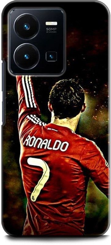 WallCraft Back Cover for Vivo Y35, V2205 CRISTIANO RONALDO, REAL MADRID, FOOTBALL, JERSEY  (Multicolor, Dual Protection, Pack of: 1)