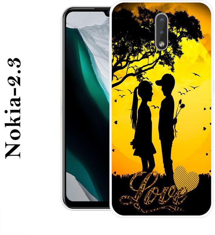 Sswastik Back Cover for Nokia 2.3  (Yellow, Black, Silicon)