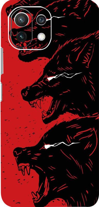 Mclaxa Red Wolf Mobile Back Skin Guard, Red Wolf, MI LITE 11NE Mobile Skin  (Red Wolf Skin With Super Matte Finish)