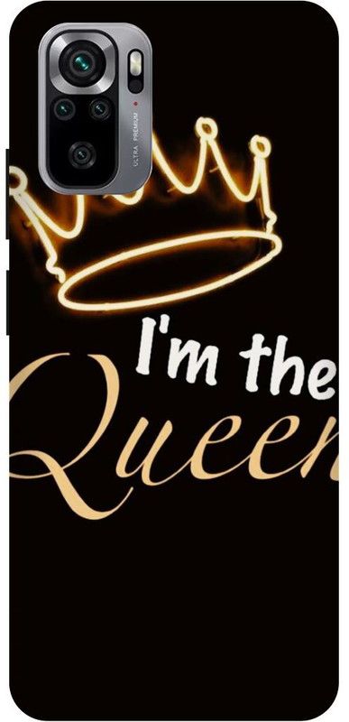 DIKRO Back Cover for REDMI Note 10S, MZB08PLIN, QUEEN, RANI, PRINCESS  (Brown, Hard Case, Pack of: 1)