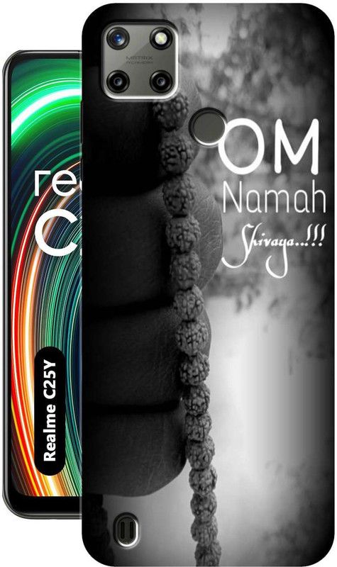 Rstyle Back Cover for Realme C25Y  (Black, White, Grip Case, Silicon, Pack of: 1)