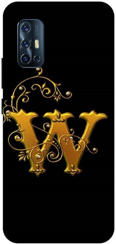 THE NARAYANA COLLECTIONS Back Cover for VIVO V17- 1919-W,NAME,DESIGN,ALPHABET,LATTER  (Multicolor, Hard Case, Pack of: 1)