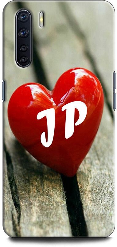 INDICRAFT Back Cover for OPPO F15, CPH2001 J P, J LOVES P, NAME, ALPHABET, JP LOVE, HART, BLUE  (Multicolor, Shock Proof, Pack of: 1)