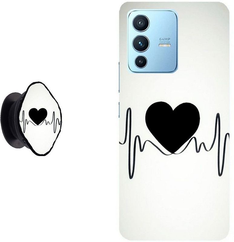 SPBR Back Cover for vivo V23 5G  (Black, Grey, Cases with Holder, Pack of: 2)
