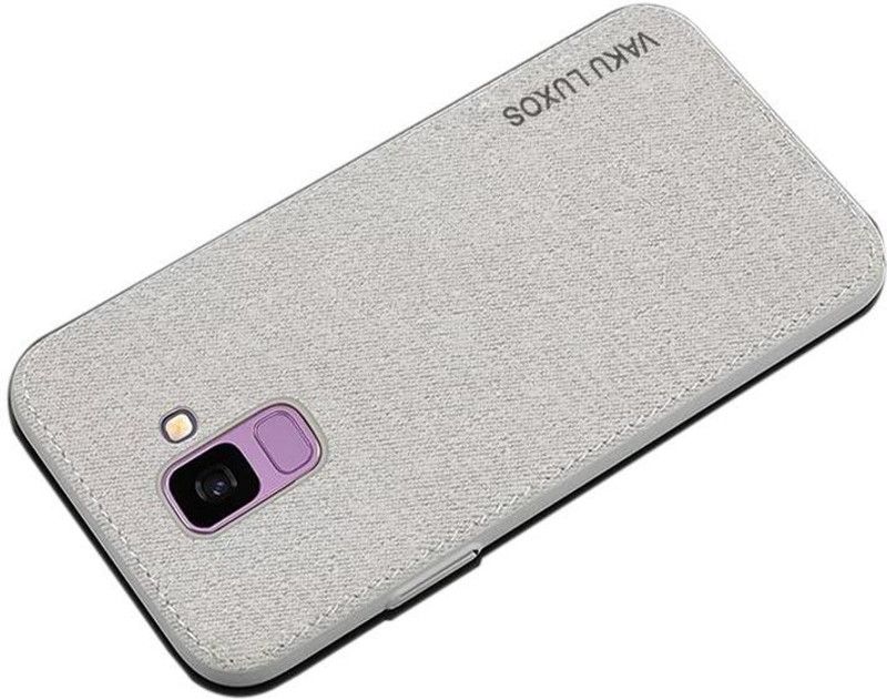 Vaku Luxos Back Cover for Samsung Galaxy J6 Luxico Series Hand-Stitched Cotton Textile Water-proof Case  (Grey, Shock Proof, Pack of: 1)