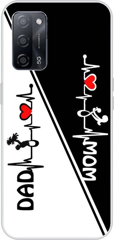 Lovecase Back Cover for OPPO A53s 5G  (Black, White, Silicon)