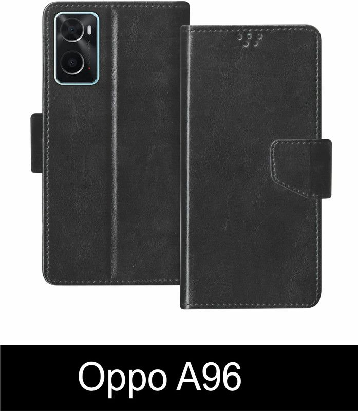 korumacase Flip Cover for Oppo A96  (Black, Shock Proof, Pack of: 1)