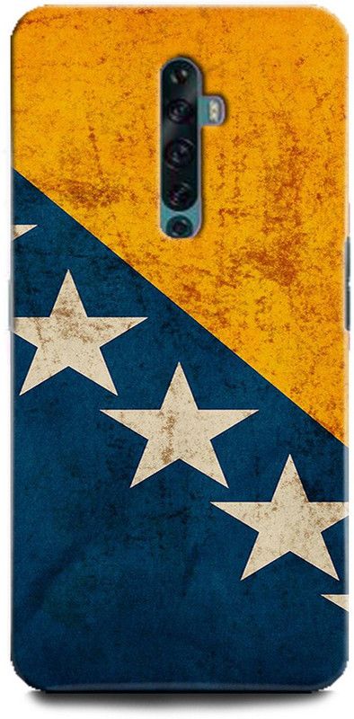 Afterglow Back Cover for OPPO Reno2 F BIH FLAG, FLAG, STARS, BOSNIA FLAG, HERZEGOVINA  (Multicolor, Shock Proof, Pack of: 1)