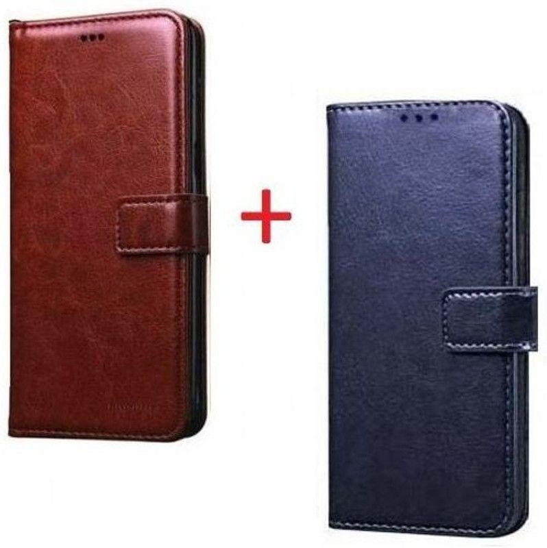 YuniKase Flip Cover for Motorola Moto G40, Motorola Moto G60,Motorola G40 Fusion  (Blue, Brown, Dual Protection, Pack of: 2)