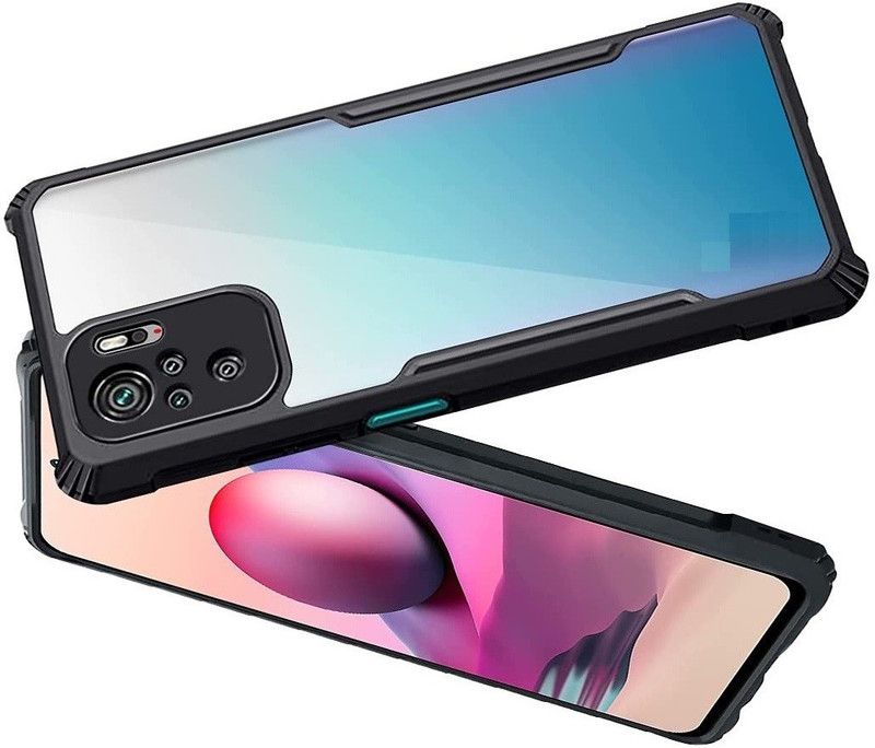 Phone Back Cover Back Cover for Redmi Note 10  (Black, Transparent, Grip Case, Pack of: 1)