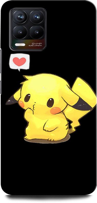 ORBIQE Back Cover for Realme 8 PIKACHU, POKEMON, GAME, CARTOON, PIKACHU LOVE  (Multicolor, Hard Case, Pack of: 1)