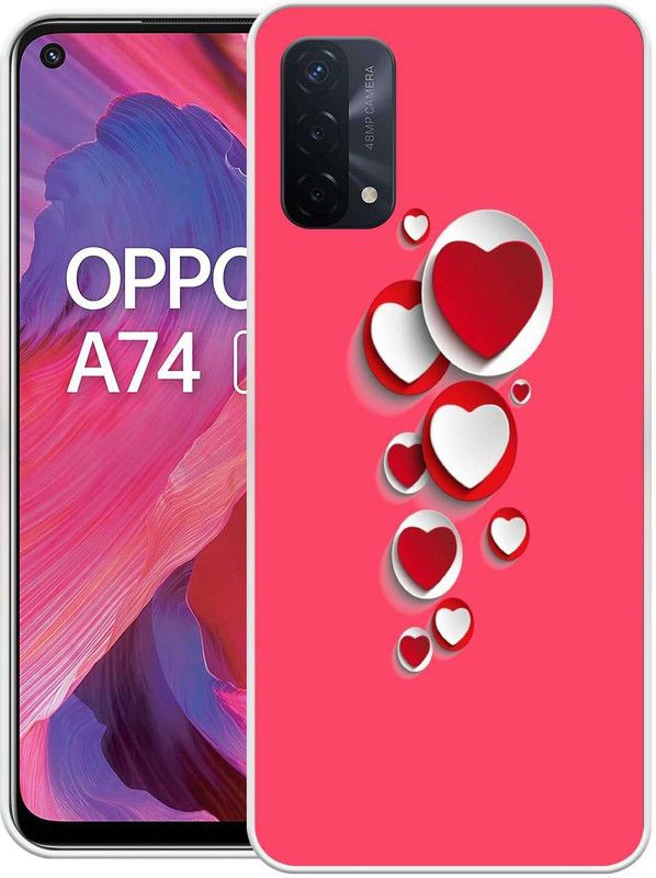 RJ14 (Online) Back Cover for OPPO A74  (Pink, Grip Case, Silicon, Pack of: 1)