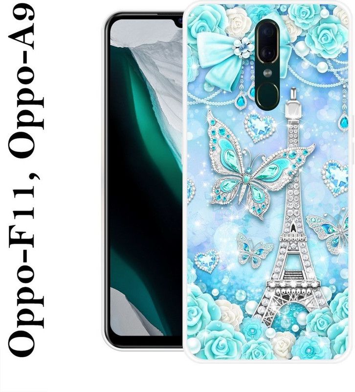 INDIALAND Back Cover for Oppo F11  (Blue, Grip Case, Silicon)