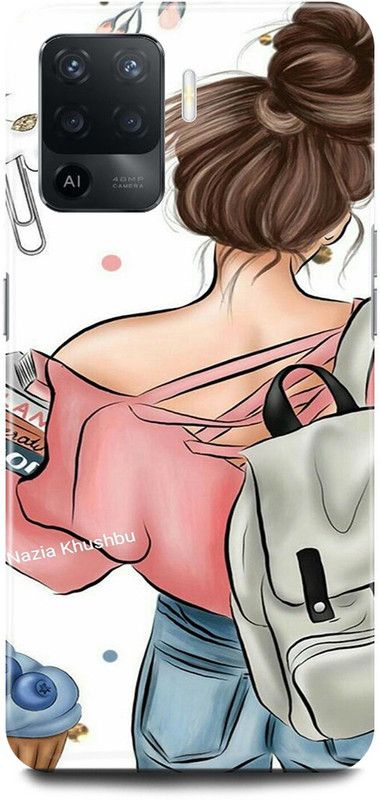 JUGGA Back Cover for OPPO F19 Pro, GIRL, CUTE, GIRL, LOVELY, GIRL, LOVE, BOOKS, ANIME  (White, Hard Case)