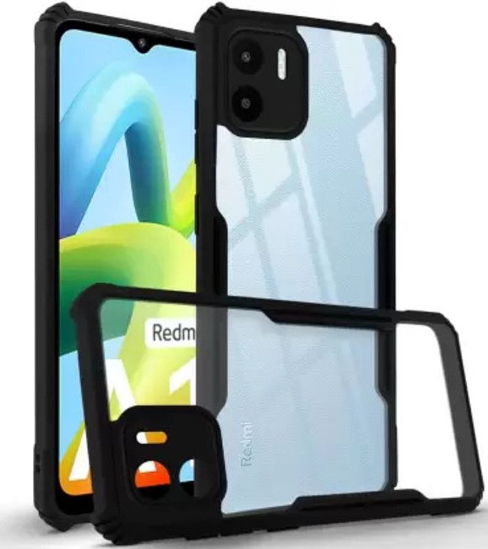 Mobile Case Cover Bumper Case for Mi Redmi A2, Redmi A2 2023  (Black, Transparent, Shock Proof, Pack of: 1)