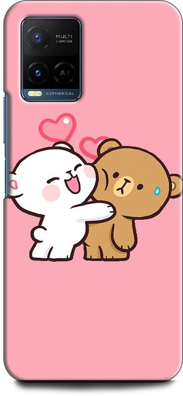 KEYCENT Back Cover for Vivo Y33T, V2146 LOVE, ANIME, COUPLE, GIRL, BOY, HEART, RED, MOON, PINK  (Multicolor, Shock Proof, Pack of: 1)