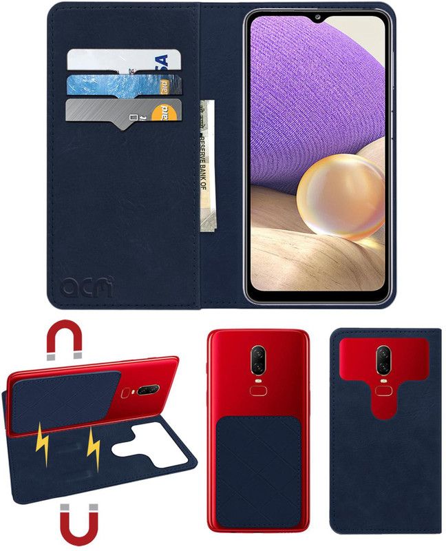 ACM Flip Cover for Samsung Galaxy A32 5g  (Blue, Cases with Holder, Pack of: 1)