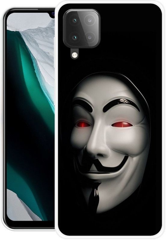 NEVYZAP Back Cover for Samsung Galaxy F12  (Black, White, Grip Case, Silicon, Pack of: 1)