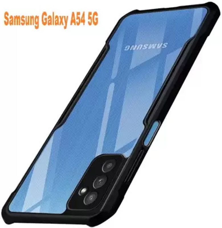 Mobile Back Cover Bumper Case for Samsung Galaxy A54 5G, {IPK}  (Black, Transparent, Shock Proof, Pack of: 1)