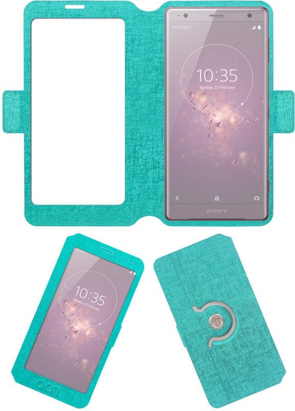 ACM Flip Cover for Sony Xperia Xz2  (Blue, Cases with Holder, Pack of: 1)