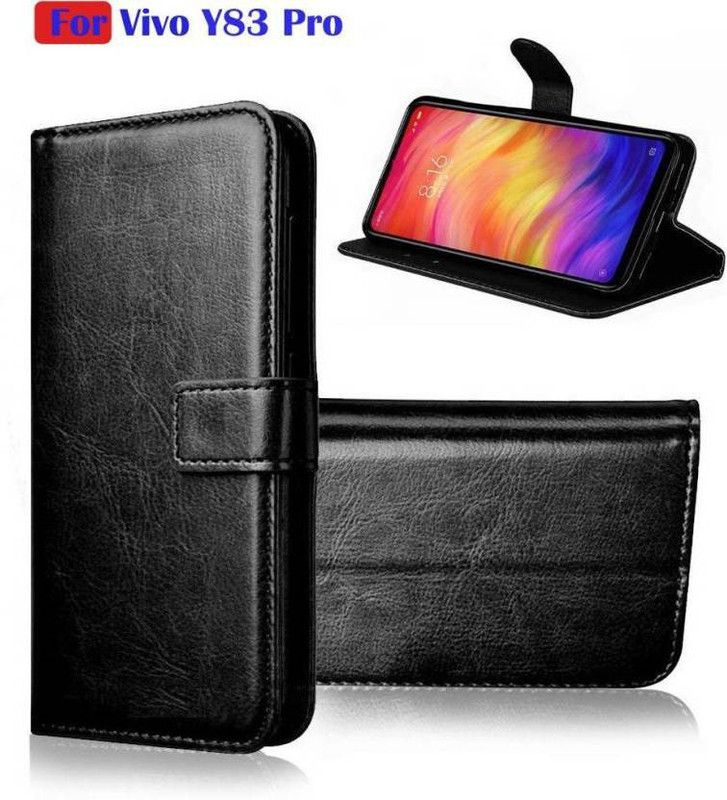 Finely Flip Cover for Vivo Y83 Pro  (Black, Pack of: 1)