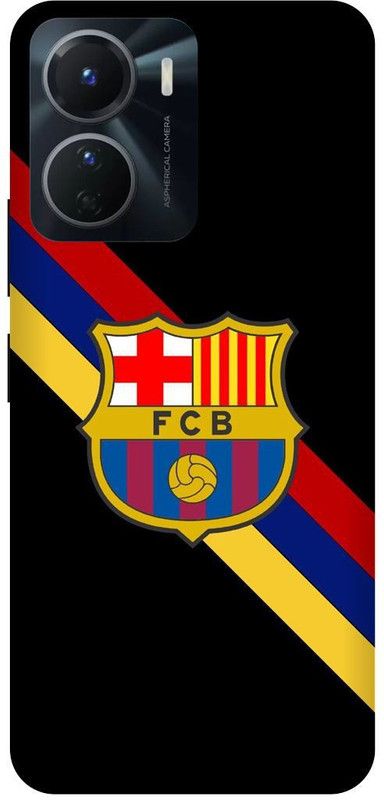 FRONK Back Cover for vivo Y16, V2204, FCB, BARCELONA, LOGO, SIGN  (Black, Hard Case, Pack of: 1)