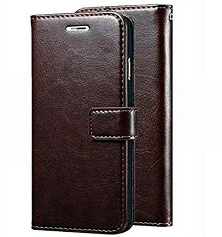 Truvic Flip Cover for Oppo A15s  (Brown)