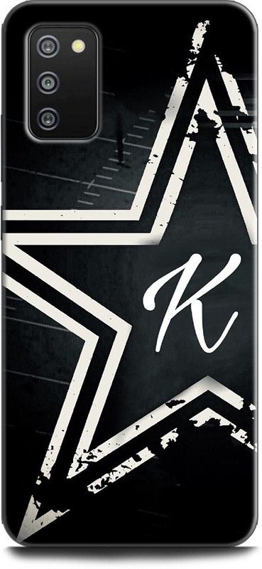 INDICRAFT Back Cover for SAMSUNG Galaxy F02s K, K LETTER, STAR, BLACK, ALPHABET  (Multicolor, Dual Protection, Pack of: 1)