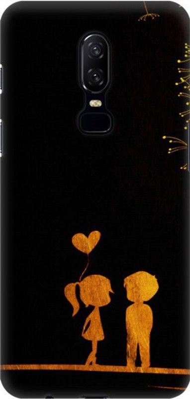 COBIERTAS Back Cover for OnePlus 6  (Black, Orange, Hard Case)