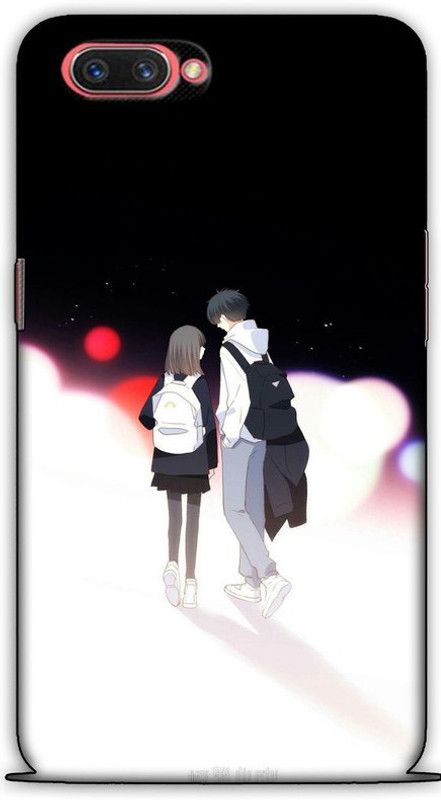 CROKIAN Back Cover for Realme C1  (Black, White, Hard Case, Pack of: 1)