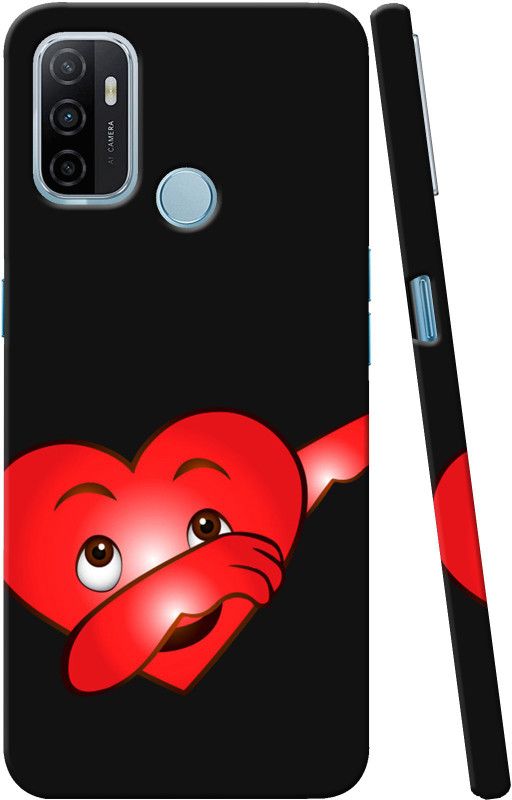 ADITI Designs Back Cover for OPPO A53  (Black, Red, Dual Protection, Pack of: 1)