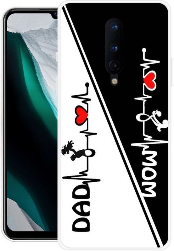 Krtagy Back Cover for Oneplus 8  (Black, White, Silicon, Pack of: 1)