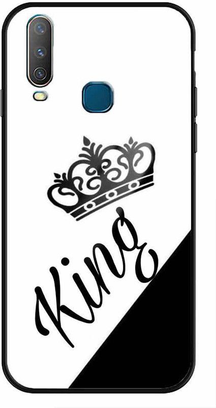 NDCOM Back Cover for VIVO Y15 King Crown Trendy Printed Glass Case  (Multicolor, Grip Case)