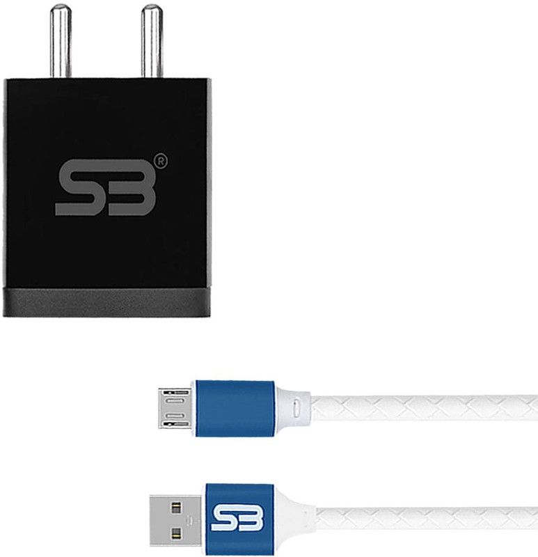 SB 12 W NA 3.4 A Mobile Wall Charger 12W with Micro USB Cable Charging Adapter Travel charger MIBLU-318 Charger with Detachable Cable  (Black, Cable Included)