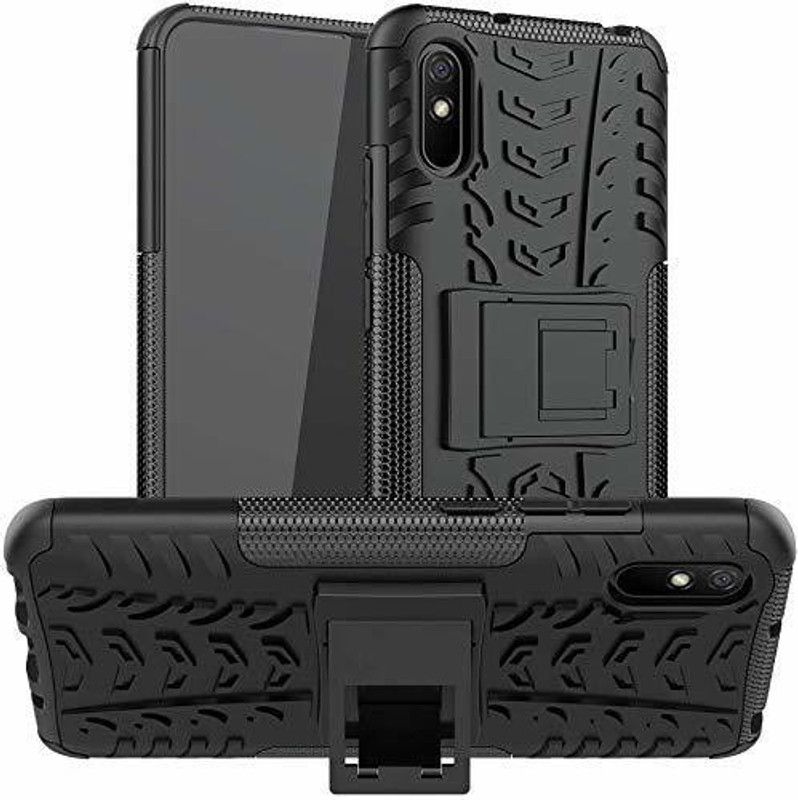 DropFit Back Cover for Redmi 9A  (Black, Rugged Armor, Pack of: 1)