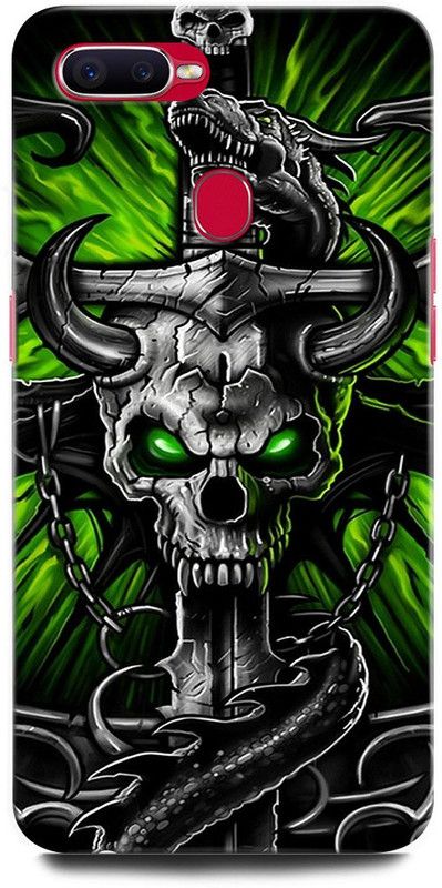 INTELLIZE Back Cover for OPPO F9 Pro CPH1823SKULL, GAMES, ANIME, SKULL GRIM REAPER, BLACK SKULL GHOST  (Multicolor, Hard Case, Pack of: 1)