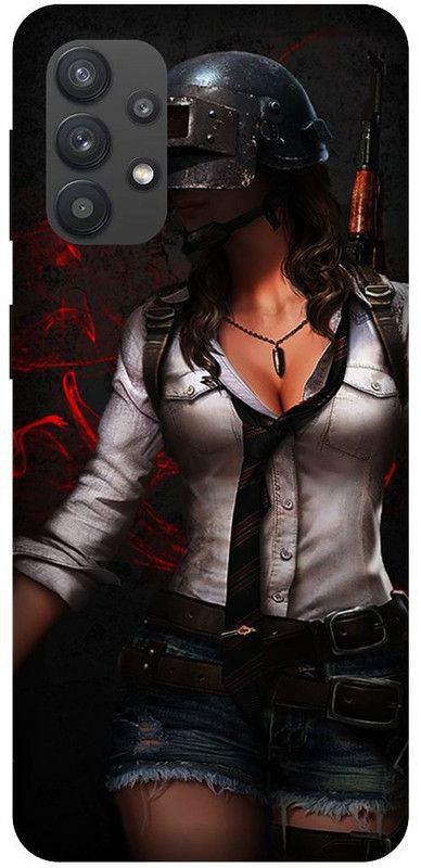 Yoprint Back Cover for Samsung Galaxy M32 Pubg Girl, Battleground Printed cover  (Multicolor, Hard Case)
