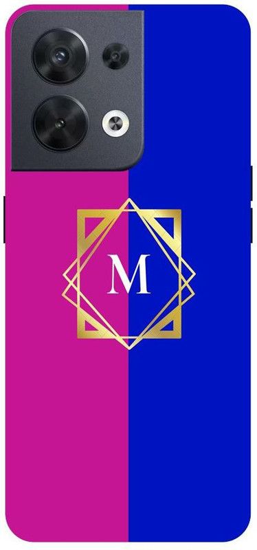 Wall Art Back Cover for OPPO RENO 8 (5G) M Letter, Victor Glitch, Retro Letter Printed  (Multicolor, Dual Protection, Pack of: 1)