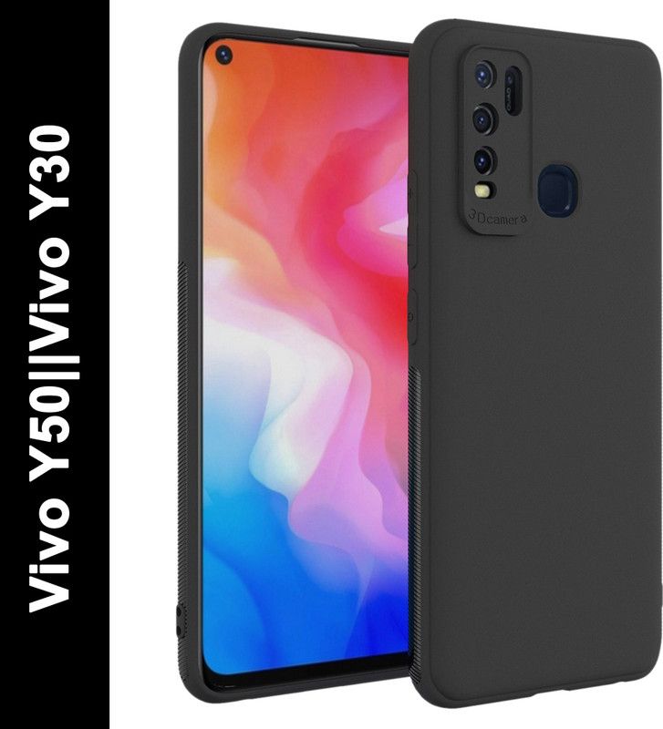 GadgetM Back Cover for Vivo Y50, Vivo Y30  (Black, Camera Bump Protector, Pack of: 1)
