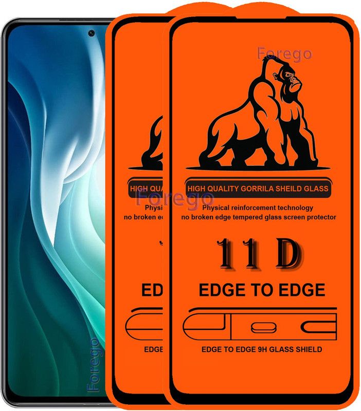 Forego Edge To Edge Tempered Glass for Mi 11x  (Pack of 2)